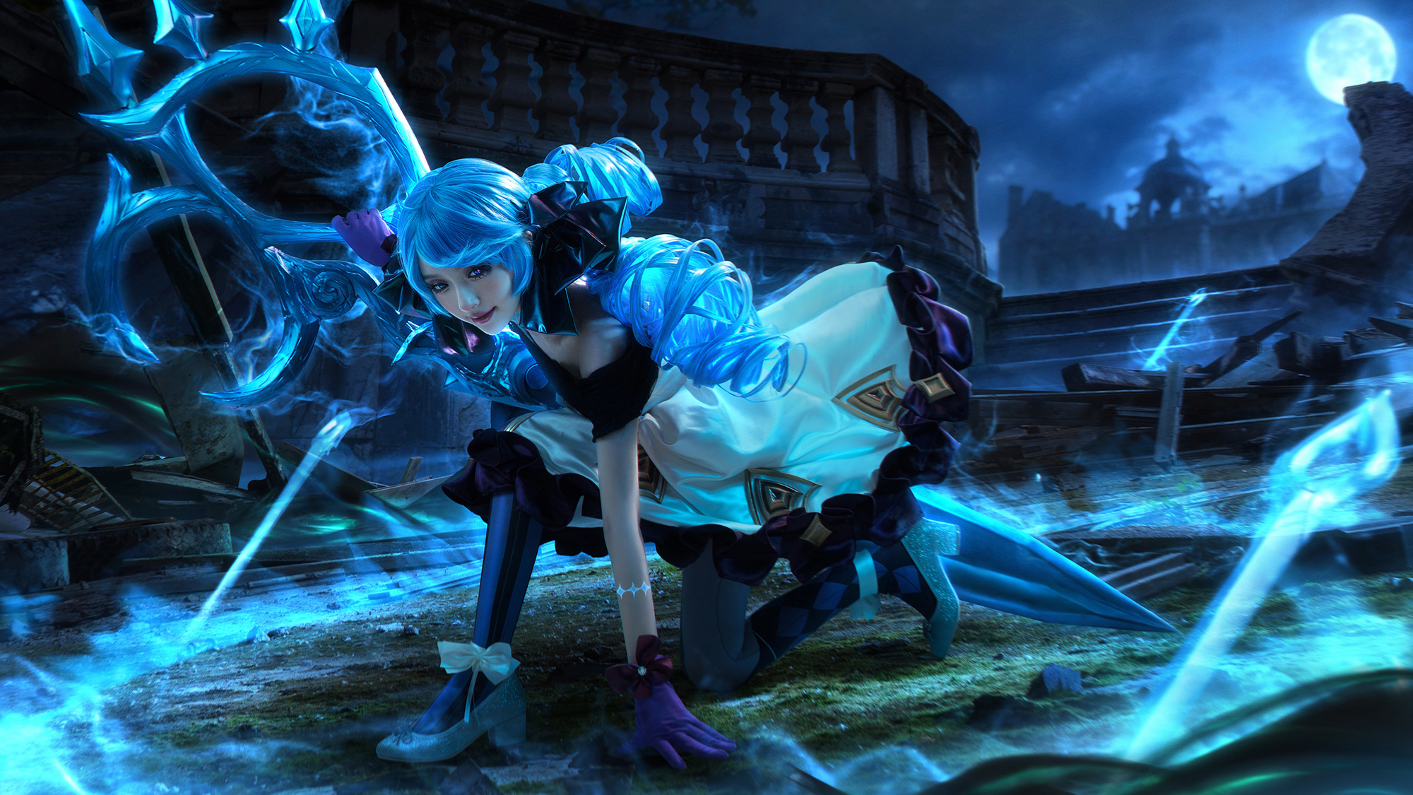 英雄联盟 灵罗娃娃·格温 cosplay拍摄合成后期