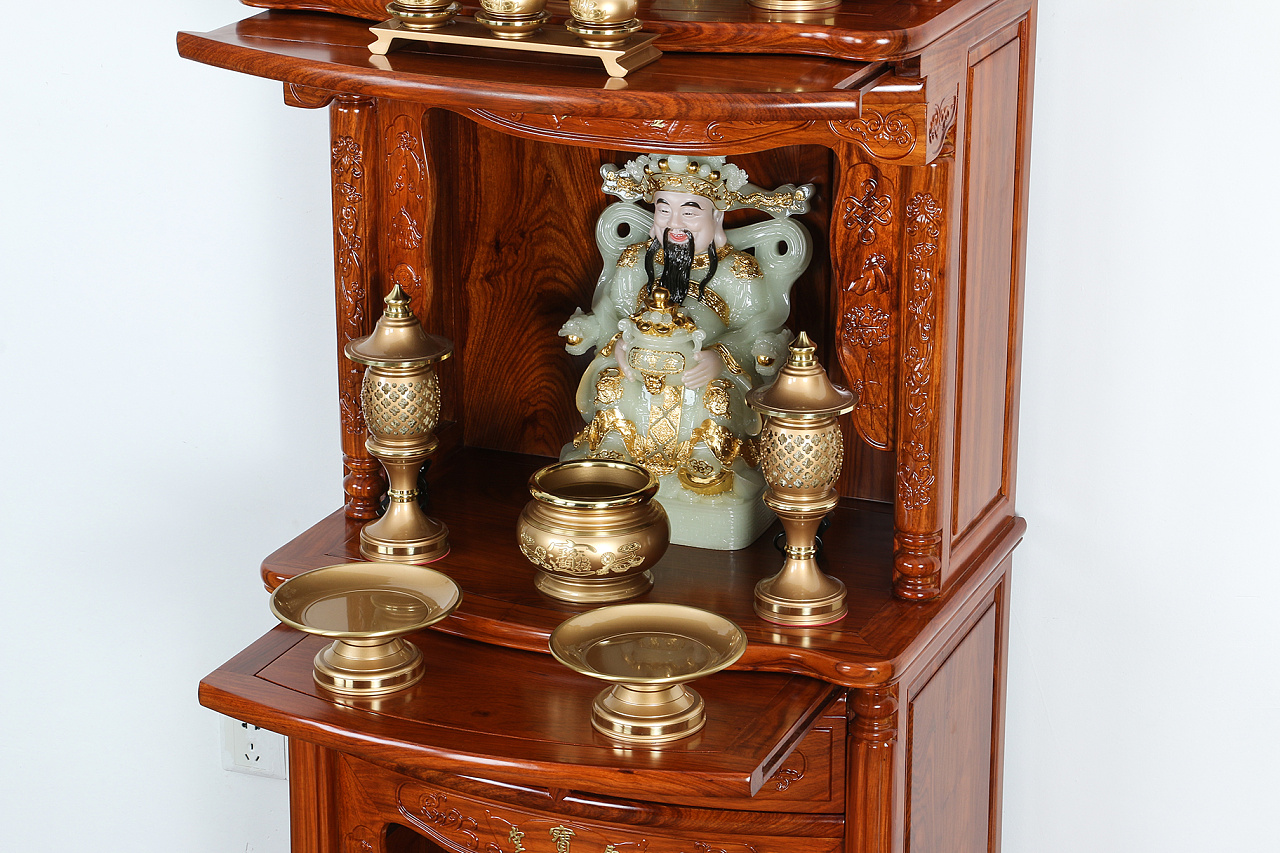 三层佛龛拍摄 佛教用品摄影 中式古典家具