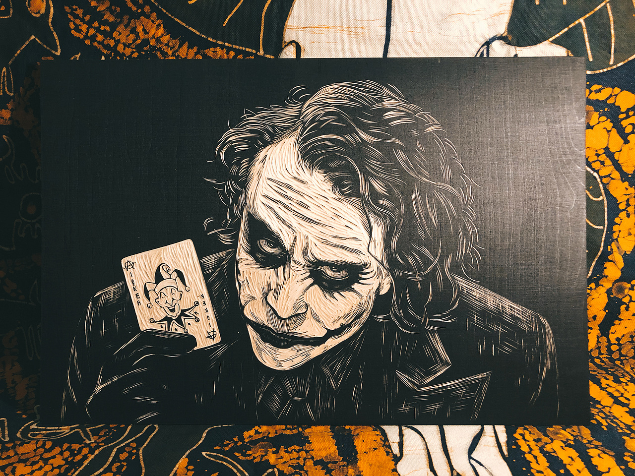 手工雕刻黑白木刻版画【小丑·希斯莱杰】（图ZMjMyODMzMDU2） - 绘画 - 站酷设计师南山晓原创素材 - 站酷ZCOOL