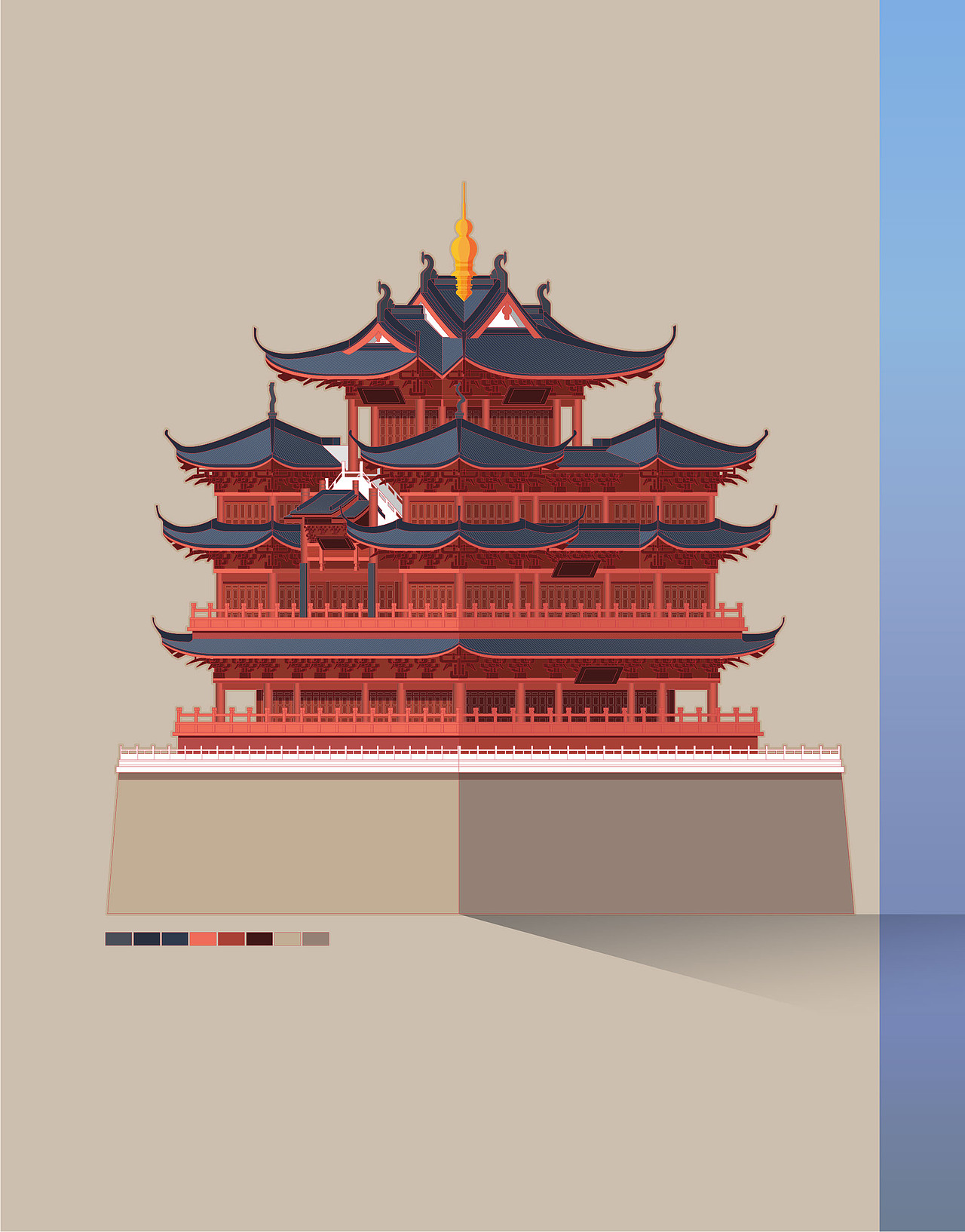 杭州地标建筑矢量插画合集（图ZMjM5NDk1NTIw） - 商业插画 - 站酷设计师NERO郭长庚原创素材 - 站酷ZCOOL