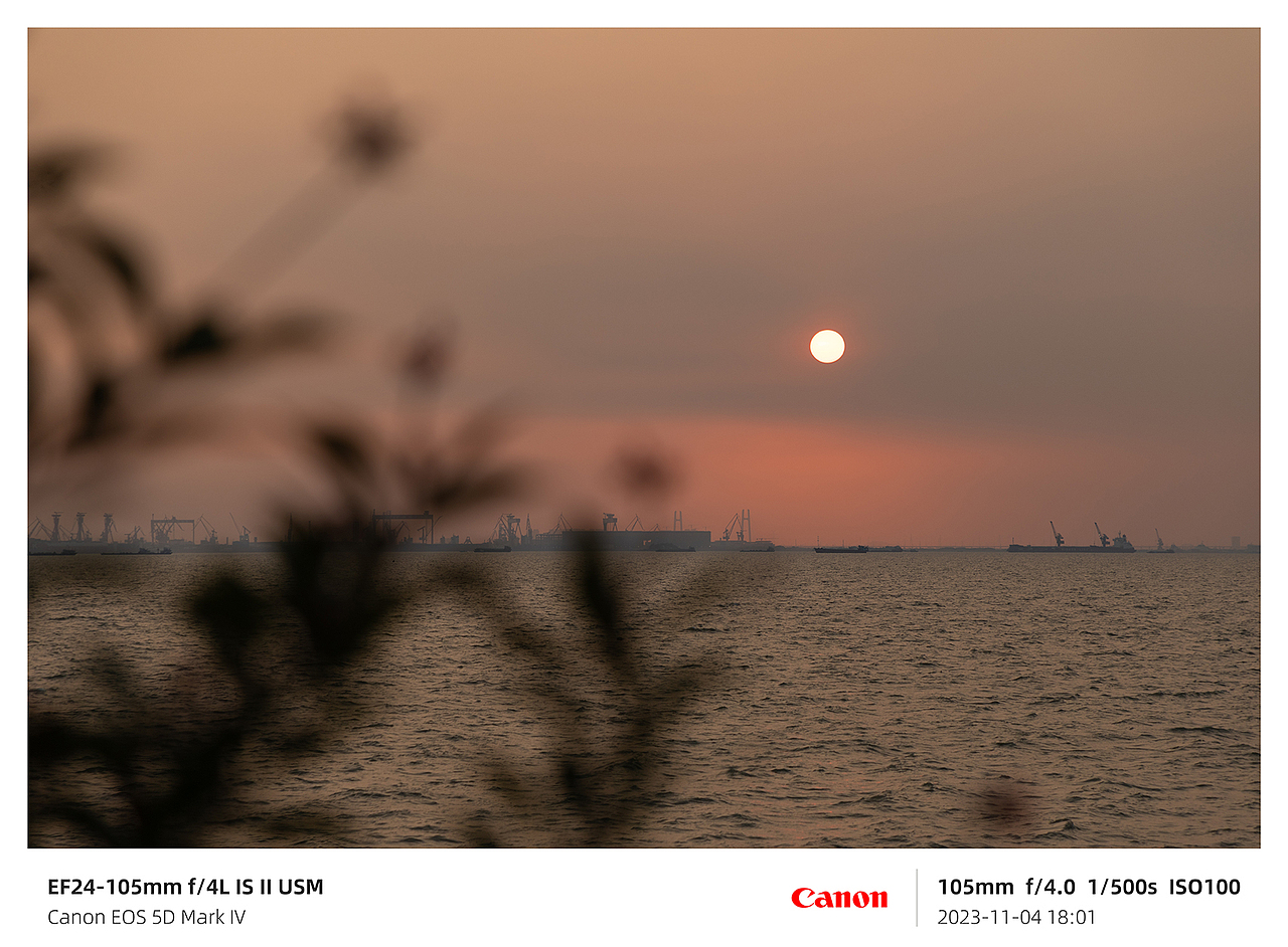 风光摄影-滨海湾落日