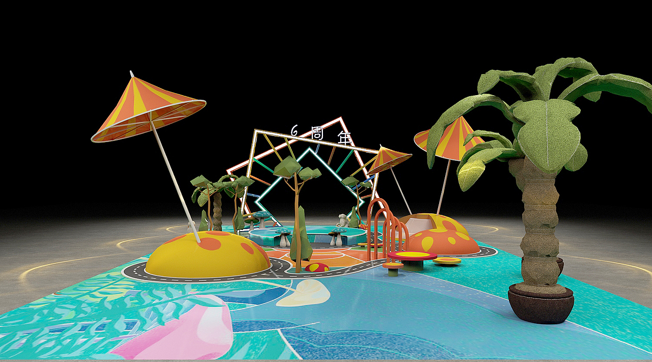 卡通休闲风格商场周年活动设计