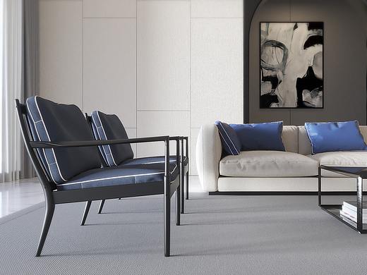 现代海边小别墅-客厅