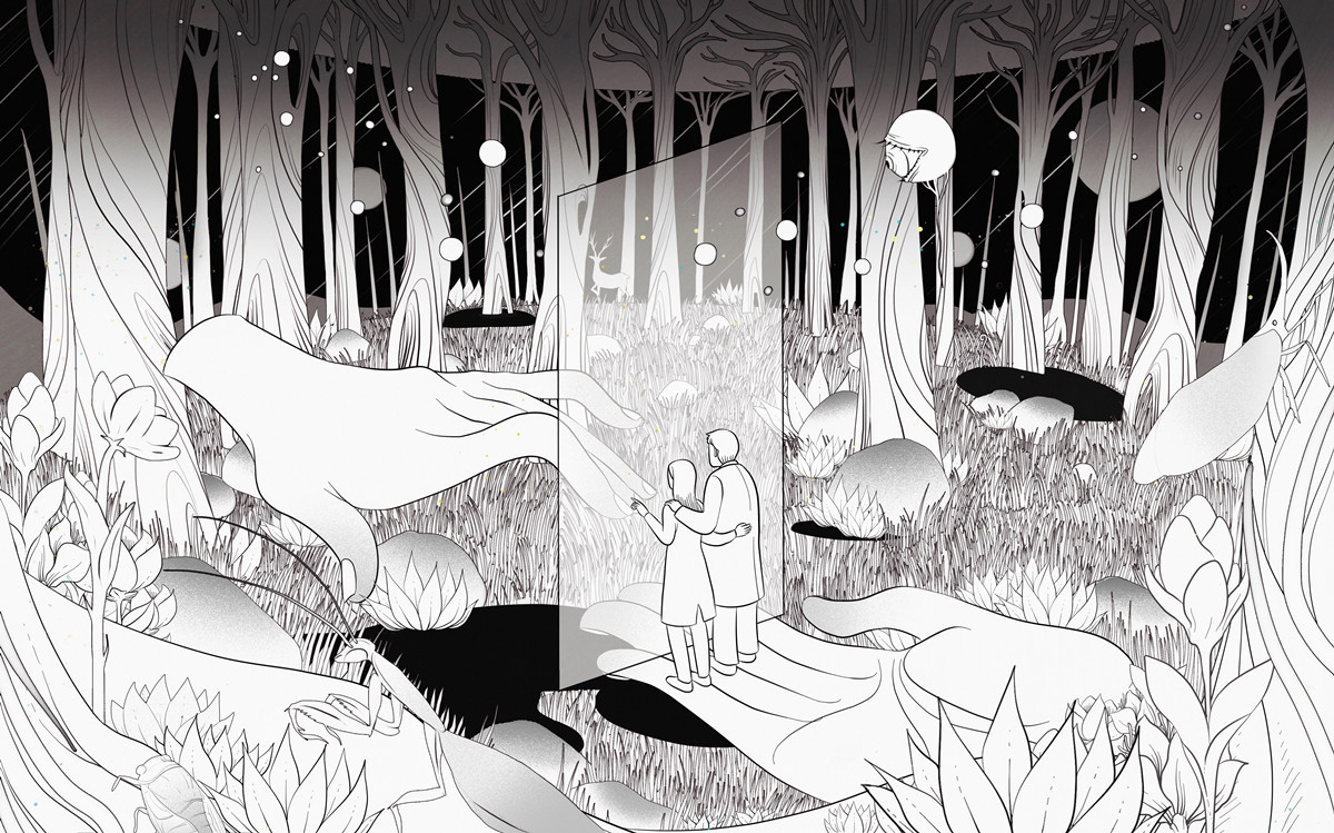 三体终章蓝色星球-门- #三体艺术画集#|插画|商业插画|方块阿兽