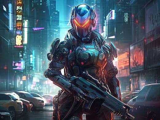 赛博朋克仿生人mj生成