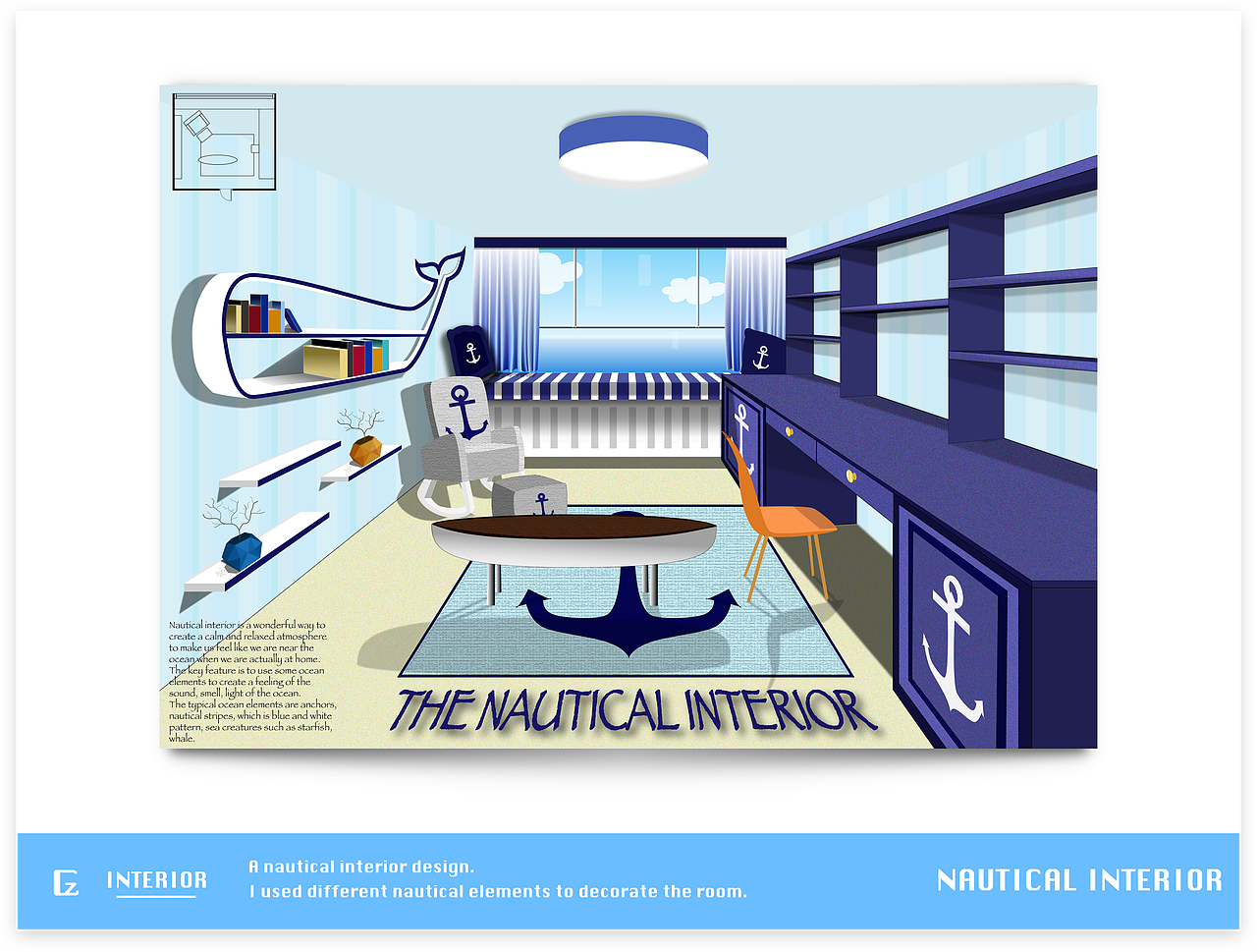 海洋风书房室内设计