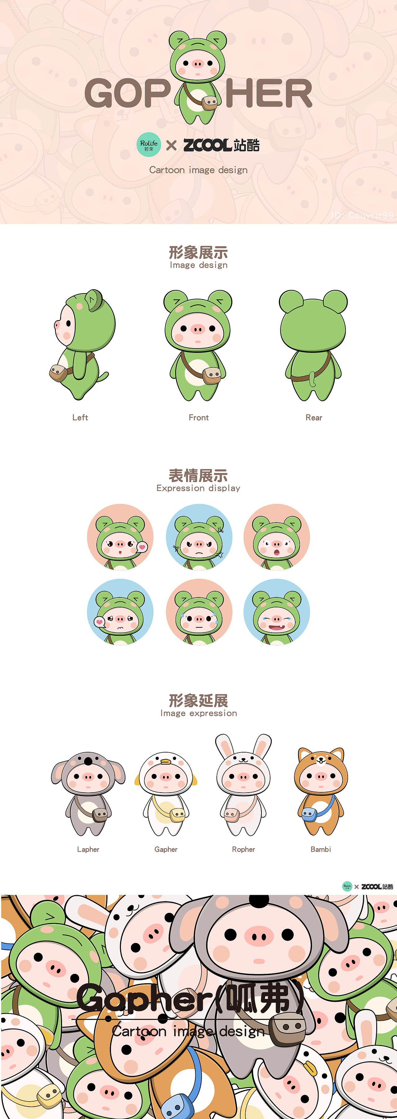 Gopher呱弗（图ZMjIwNDk0NTgw） - IP形象 - 站酷设计师Couvrir99原创素材 - 站酷ZCOOL