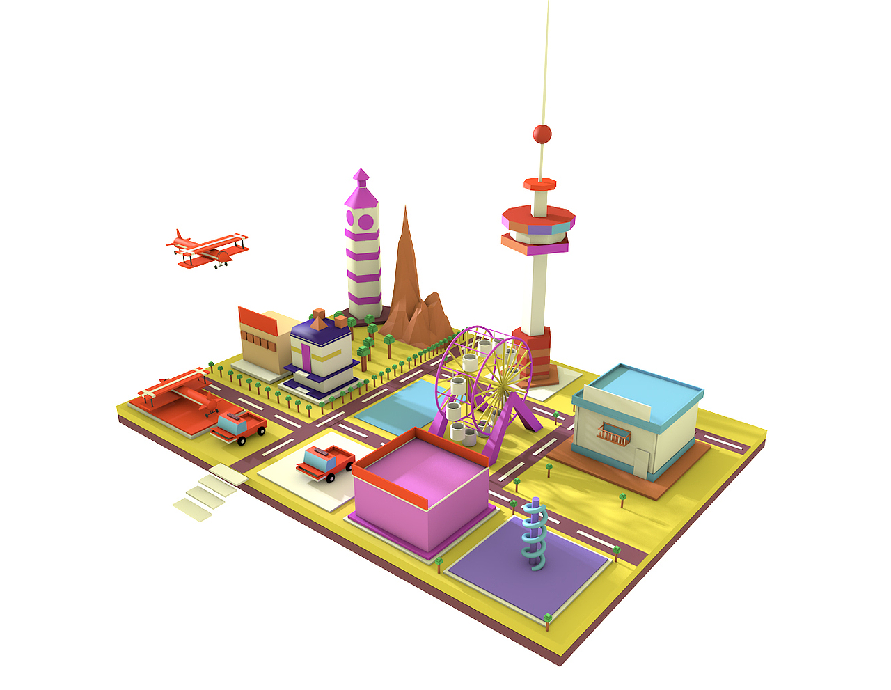 游乐场（C4D）（图ZODk2NTQ3Mjg=） - 其他平面 - 站酷设计师人生零起点原创素材 - 站酷ZCOOL