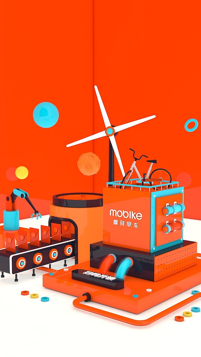摩拜红包工场/c4d练习（图ZOTMxMDM0Mjg=） - 其他平面 - 站酷设计师bobbyzhu原创素材 - 站酷ZCOOL