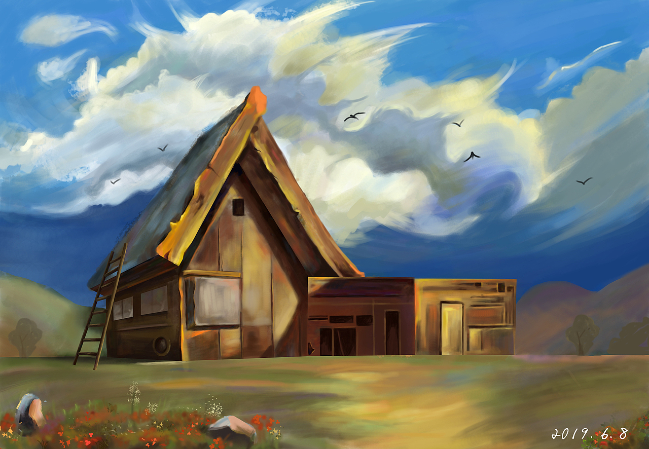 山边小屋（图ZMTYxNzA0MzQ0） - 创作习作 - 站酷设计师故我丶原创素材 - 站酷ZCOOL