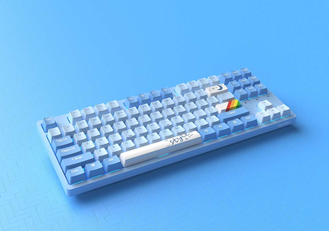 达尔优A87-紫金/天空版热插拔机械键盘