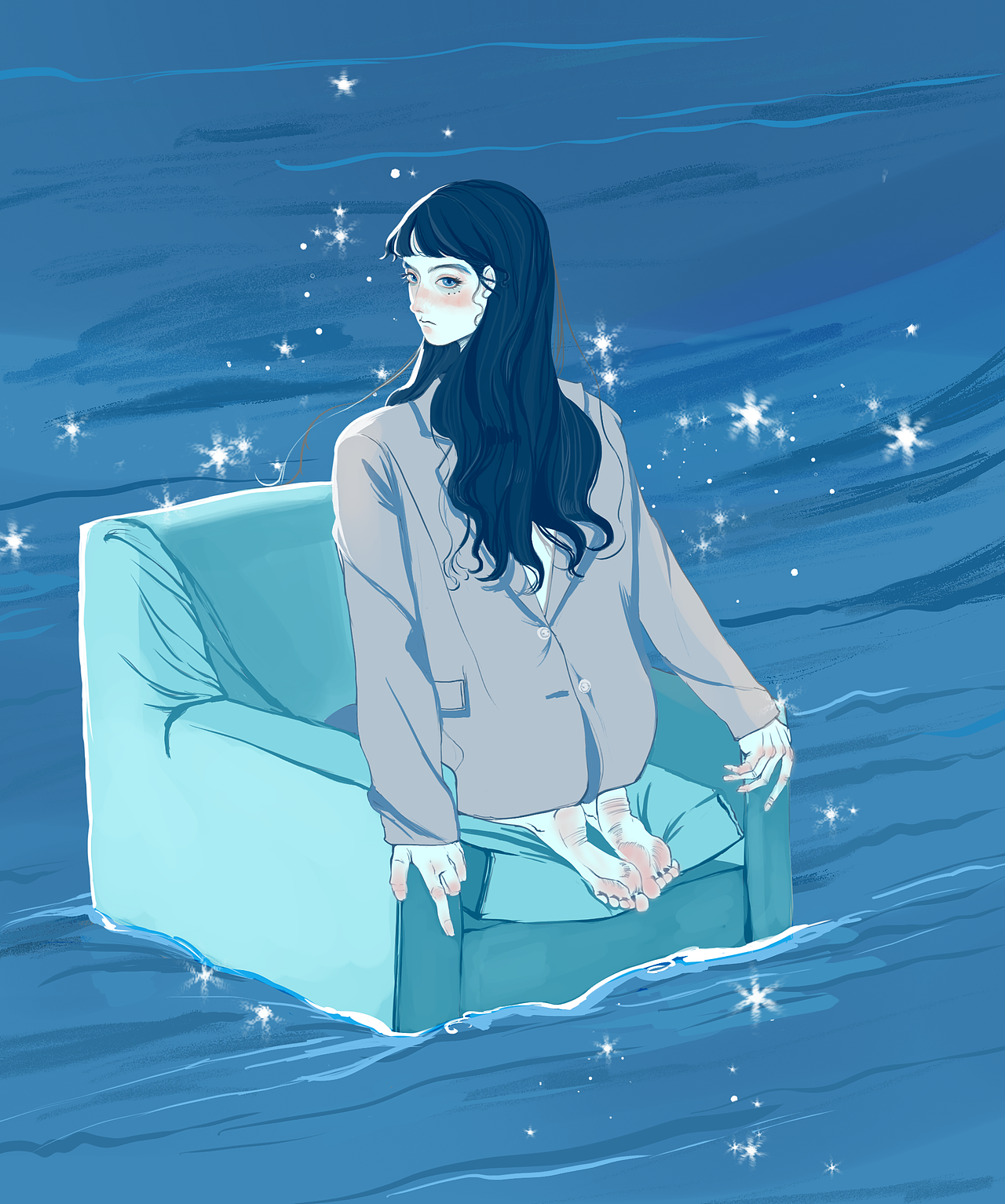 最近的摸魚（圖ZMjIwMzI4NDY0） - 新銳潮流插畫 - 站酷設(shè)計師怪叔阿柒原創(chuàng)素材 - 站酷ZCOOL