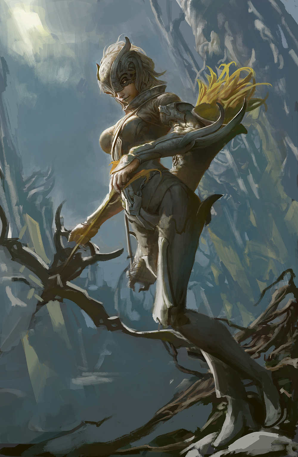 钟风华《女射手》步骤图分享（图ZMTEzNjI5NTcy） - 游戏原画 - 站酷设计师艺数绘CG原创素材 - 站酷ZCOOL