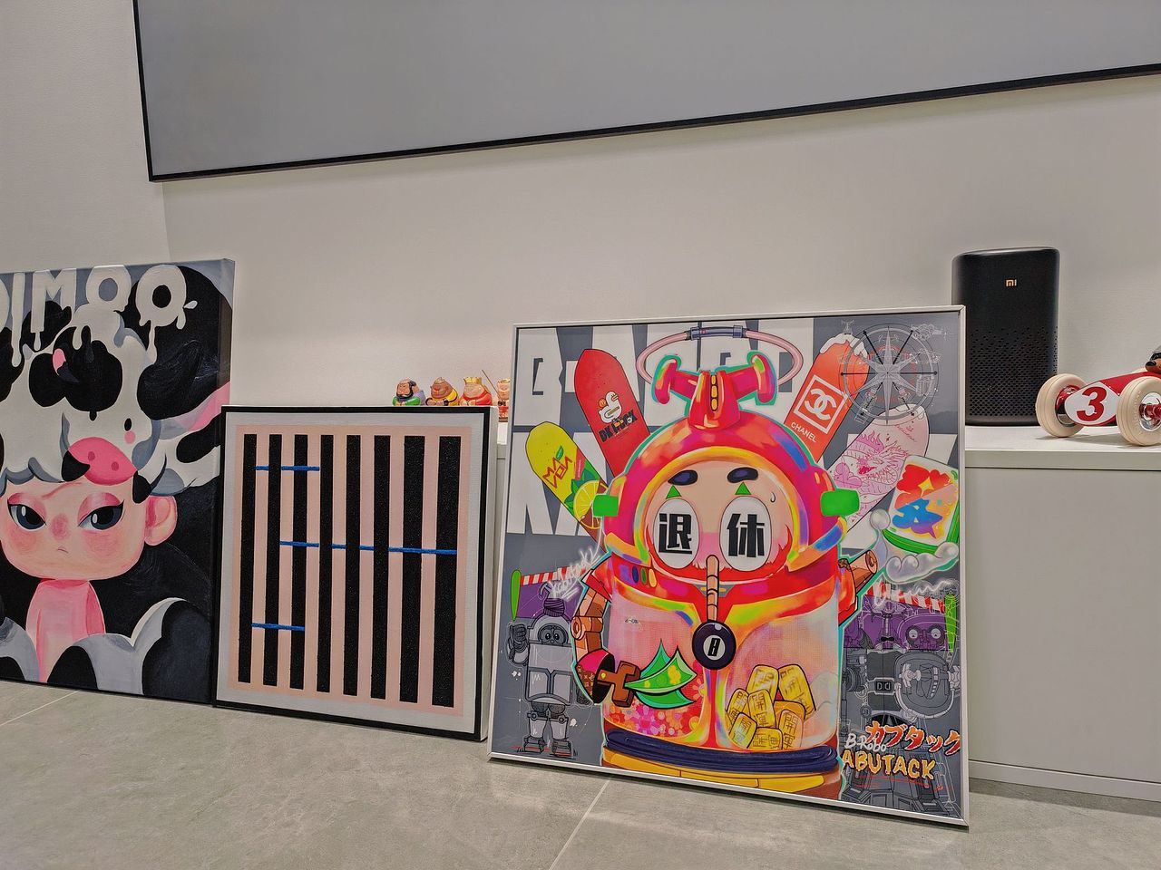 潮流版画《铁定退休》《铁定发财》