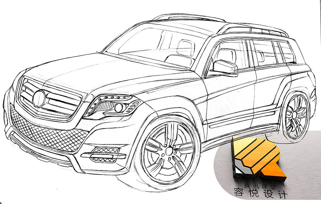 汽车设计线稿工业设计手绘产品设计工业设计考研手绘