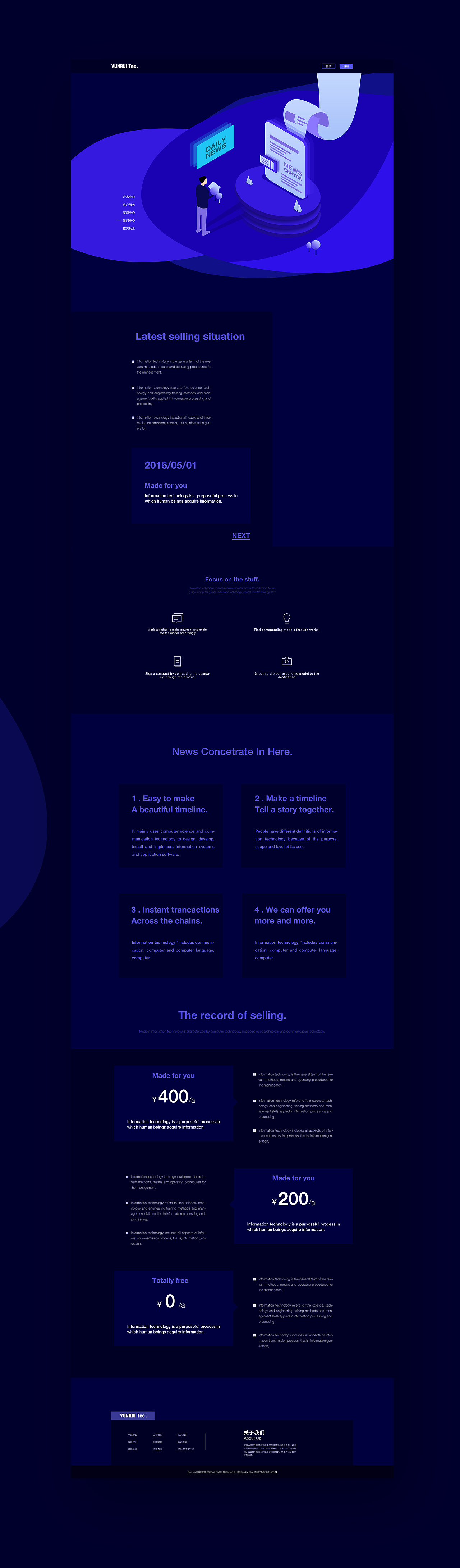 YUNRUI TECH.官网设计（图ZMTI3NDE5MzIw） - 企业官网 - 站酷设计师AwsomeLee原创素材 - 站酷ZCOOL