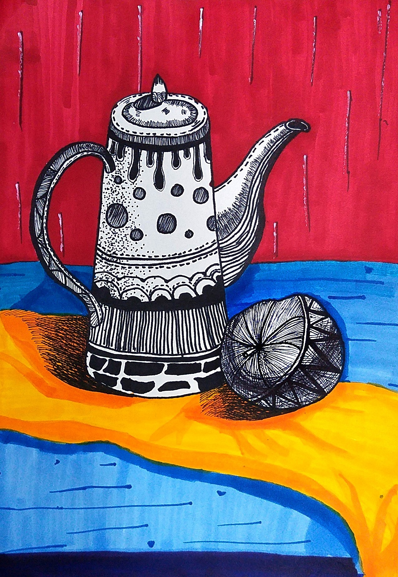 学生作品“创意线描静物”!