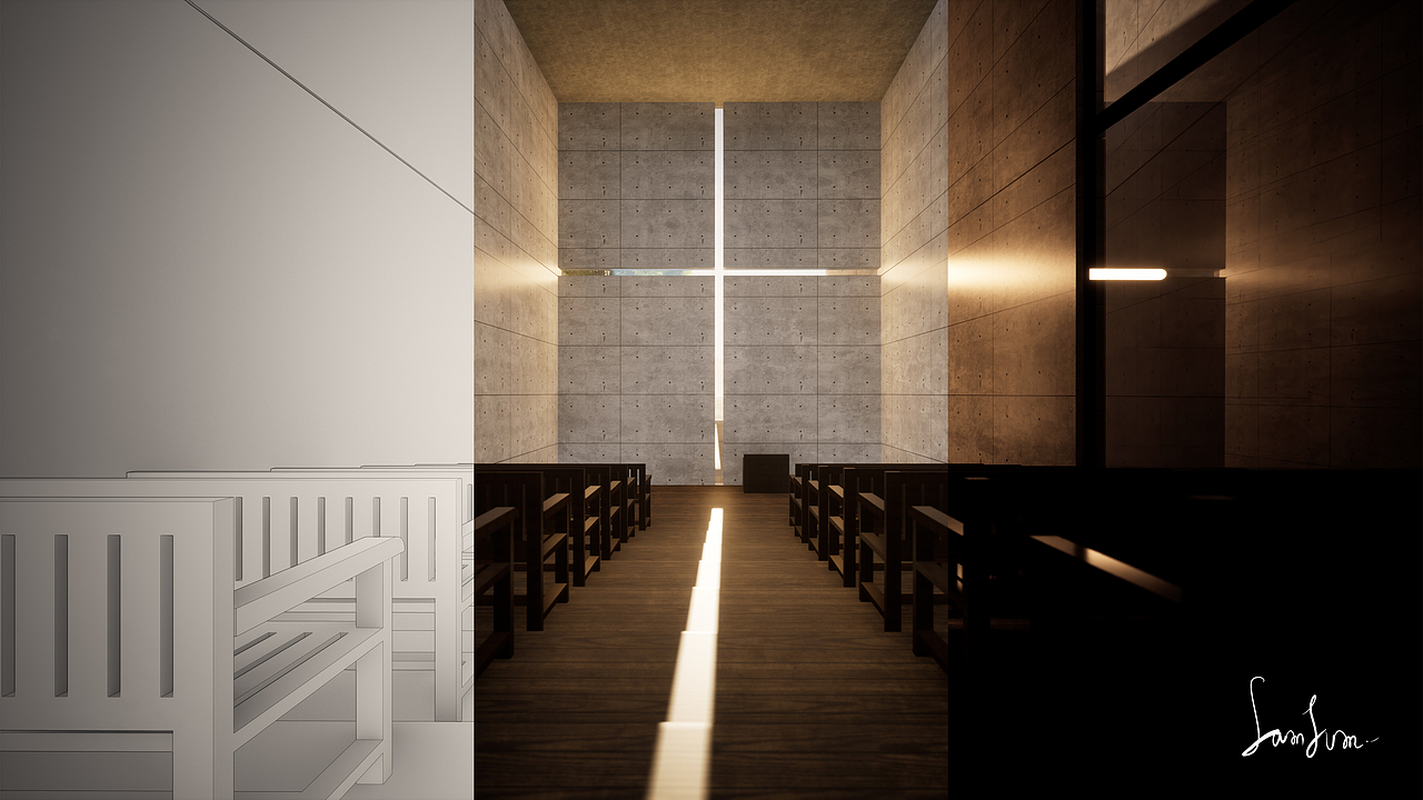 安藤忠雄 光之教堂 习作
