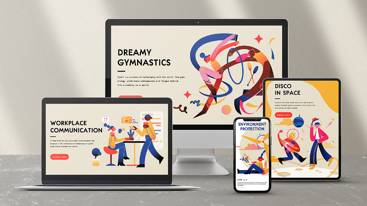 运营插画-人物情绪版（图ZMzA2MjY1MTM2） - 商业插画 - 站酷设计师_LAMBO_原创素材 - 站酷ZCOOL