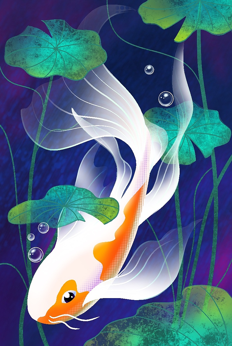 锦鲤（图ZMjMxNjU2MjUy） - 创作习作 - 站酷设计师新手妈妈学画画原创素材 - 站酷ZCOOL