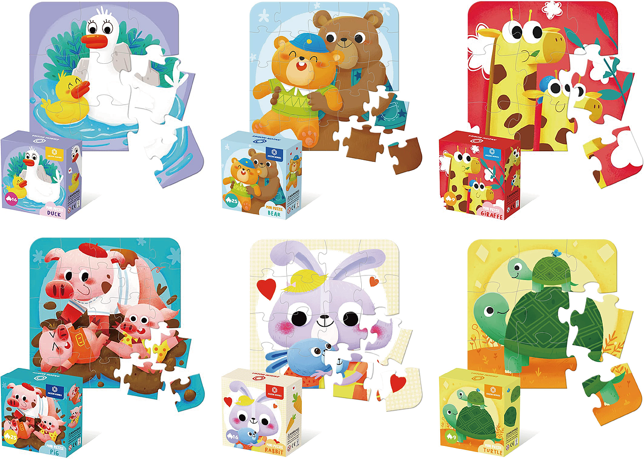 兒童mini拼圖（圖ZMjUyNjM1NzQ4） - 兒童插畫(huà) - 站酷設(shè)計(jì)師阿蛋的成長(zhǎng)記錄原創(chuàng)素材 - 站酷ZCOOL