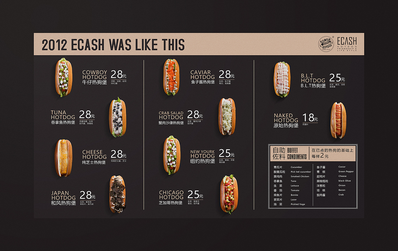 Ecash hotdog 美式热狗品牌形象2.0,品牌升级