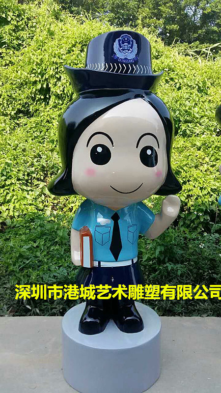 公园公路广场巡警指导吉祥物玻璃钢卡通交警察雕像道具