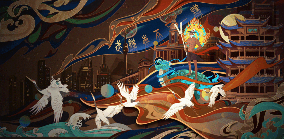 武汉*城市文化（图ZMzM1NTA5NTA4） - 艺术插画 - 站酷设计师张梨原创素材 - 站酷ZCOOL