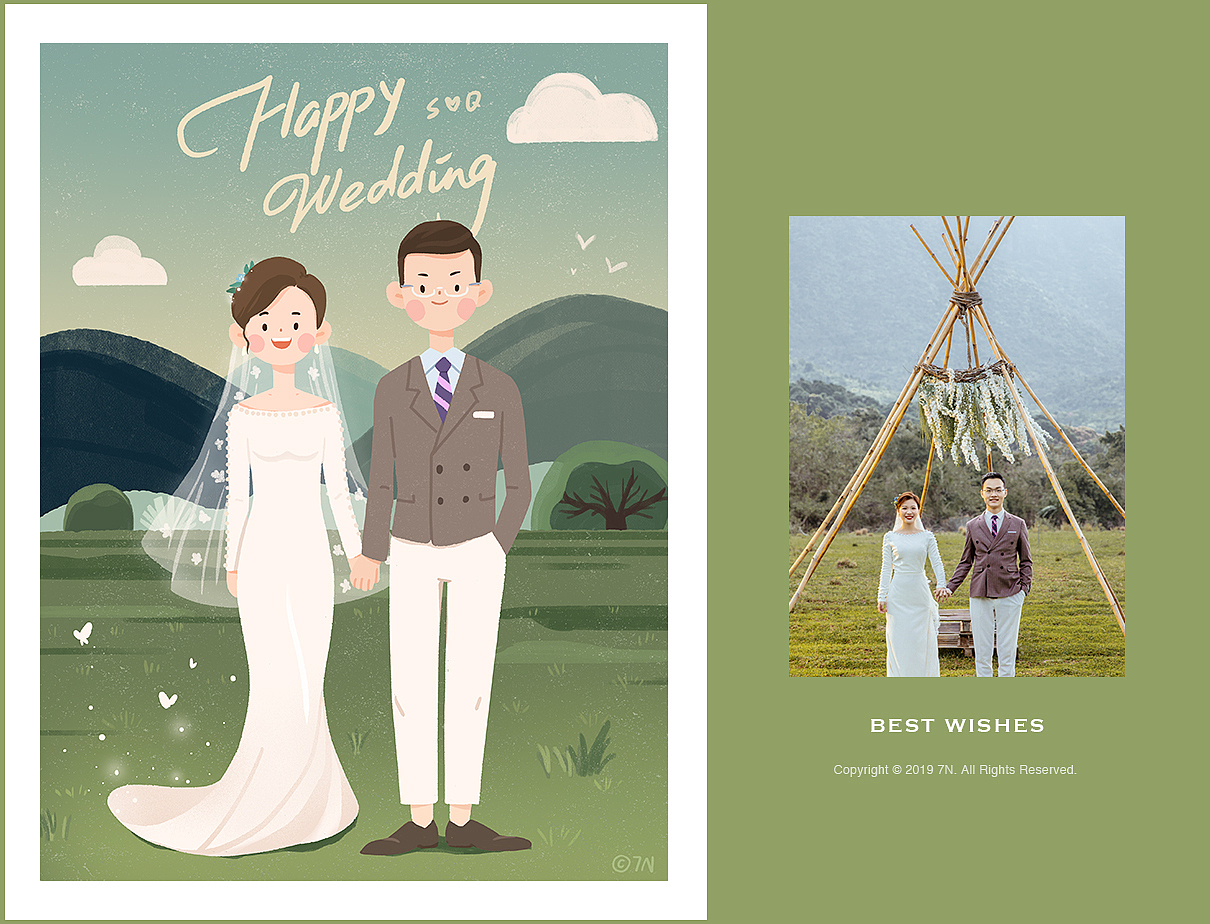 婚礼定制 (二)（图ZMTYwODAyNDk2） - 商业插画 - 站酷设计师7NJOY原创素材 - 站酷ZCOOL