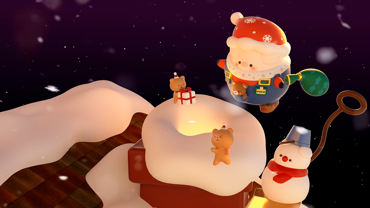 屁可猪圣诞公司盲盒动画视频