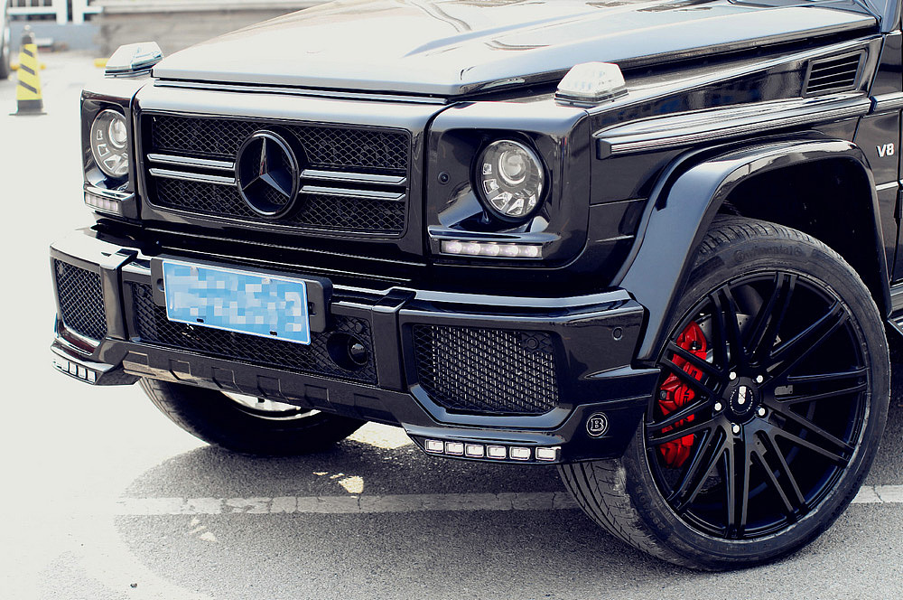 奔驰g500改装巴博斯前唇,xo x229轮毂,amg刹车,档把, 武汉汽车改装