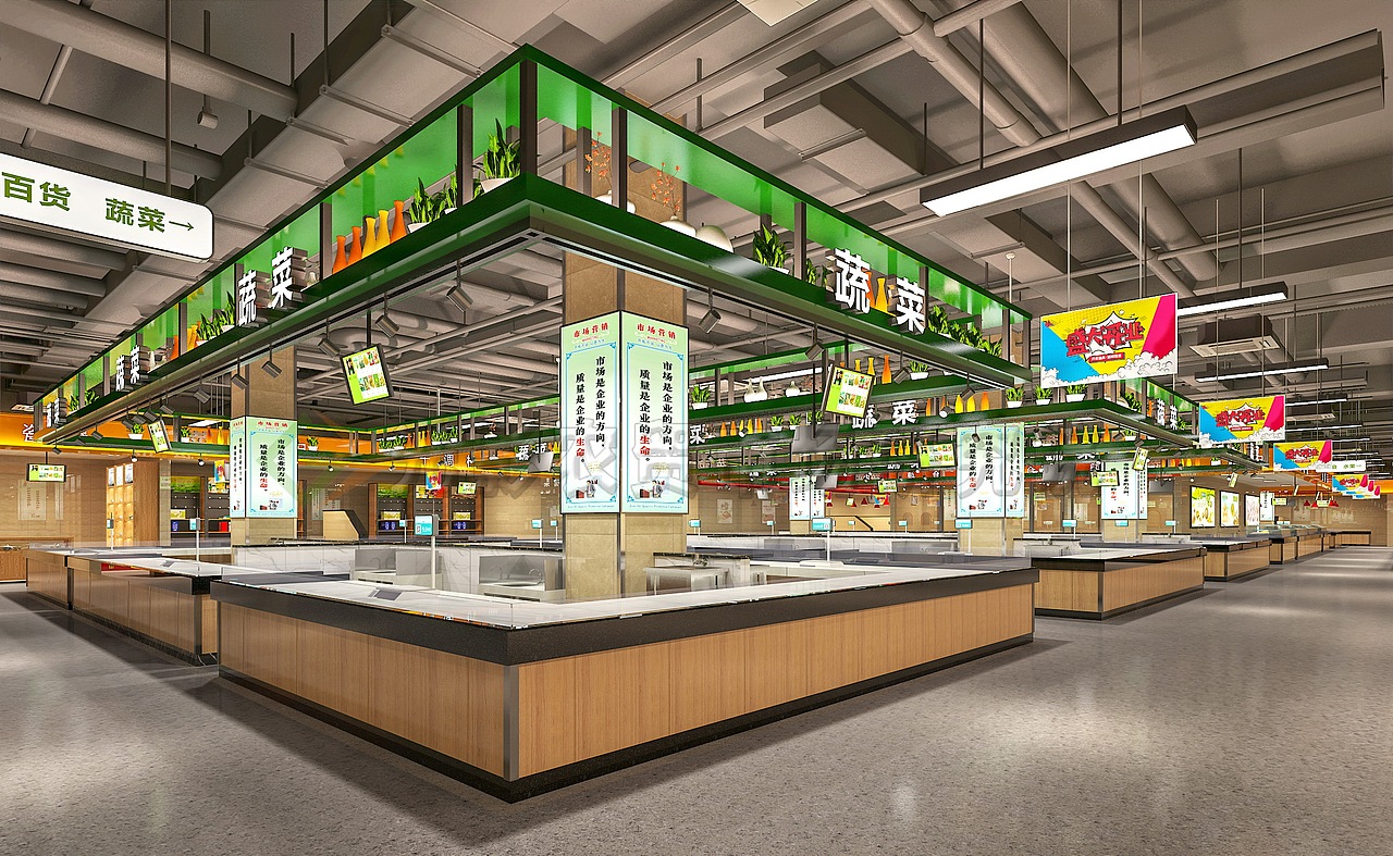 富阳银湖智慧农贸市场效果图