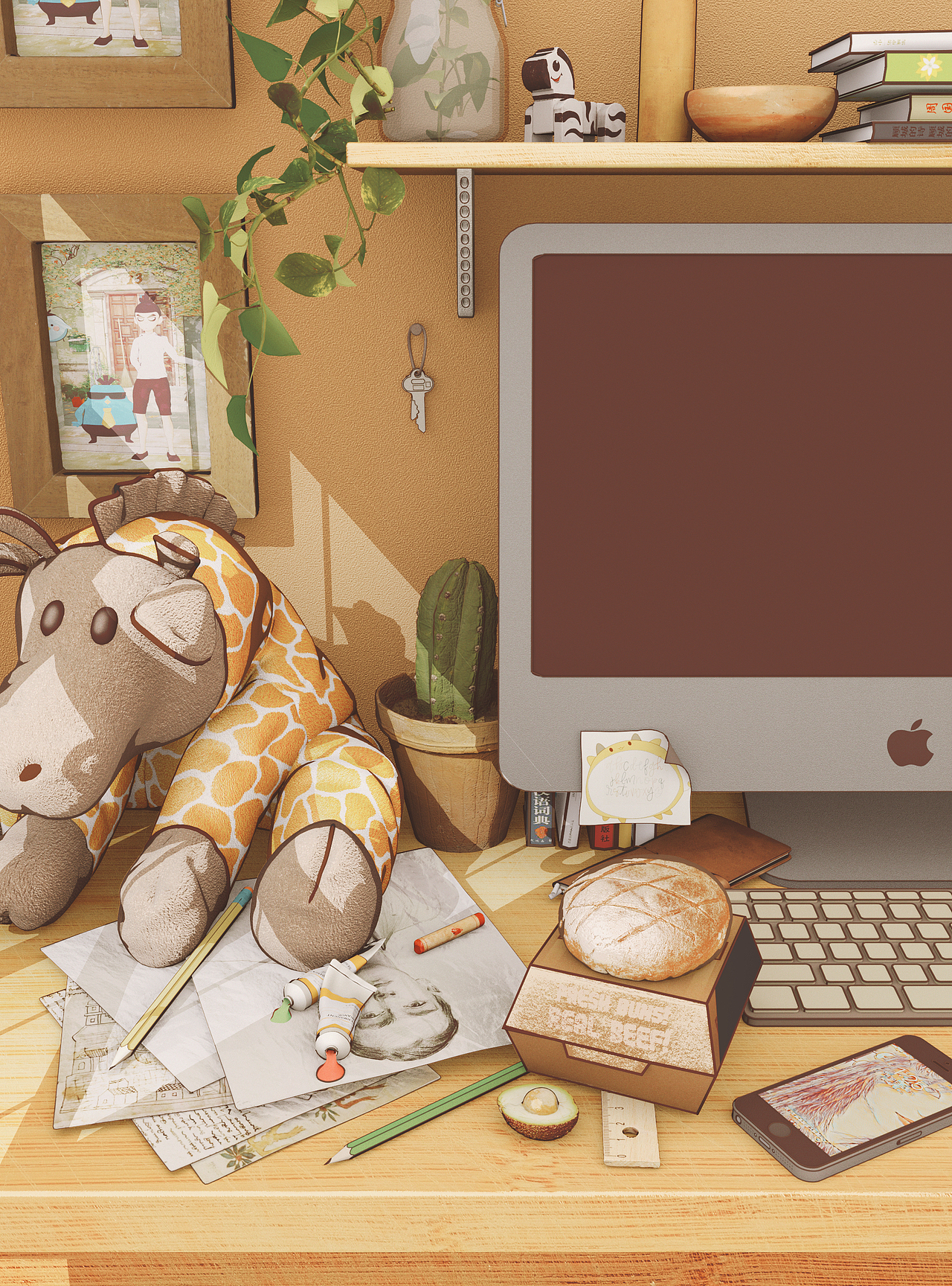 【夏天的风儿】C4D 三渲二风格（图ZMjI2MzA5MDY4） - 其他三维 - 站酷设计师略略略阿柒原创素材 - 站酷ZCOOL