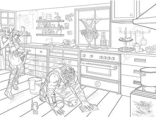 正在清扫厨房的开曼