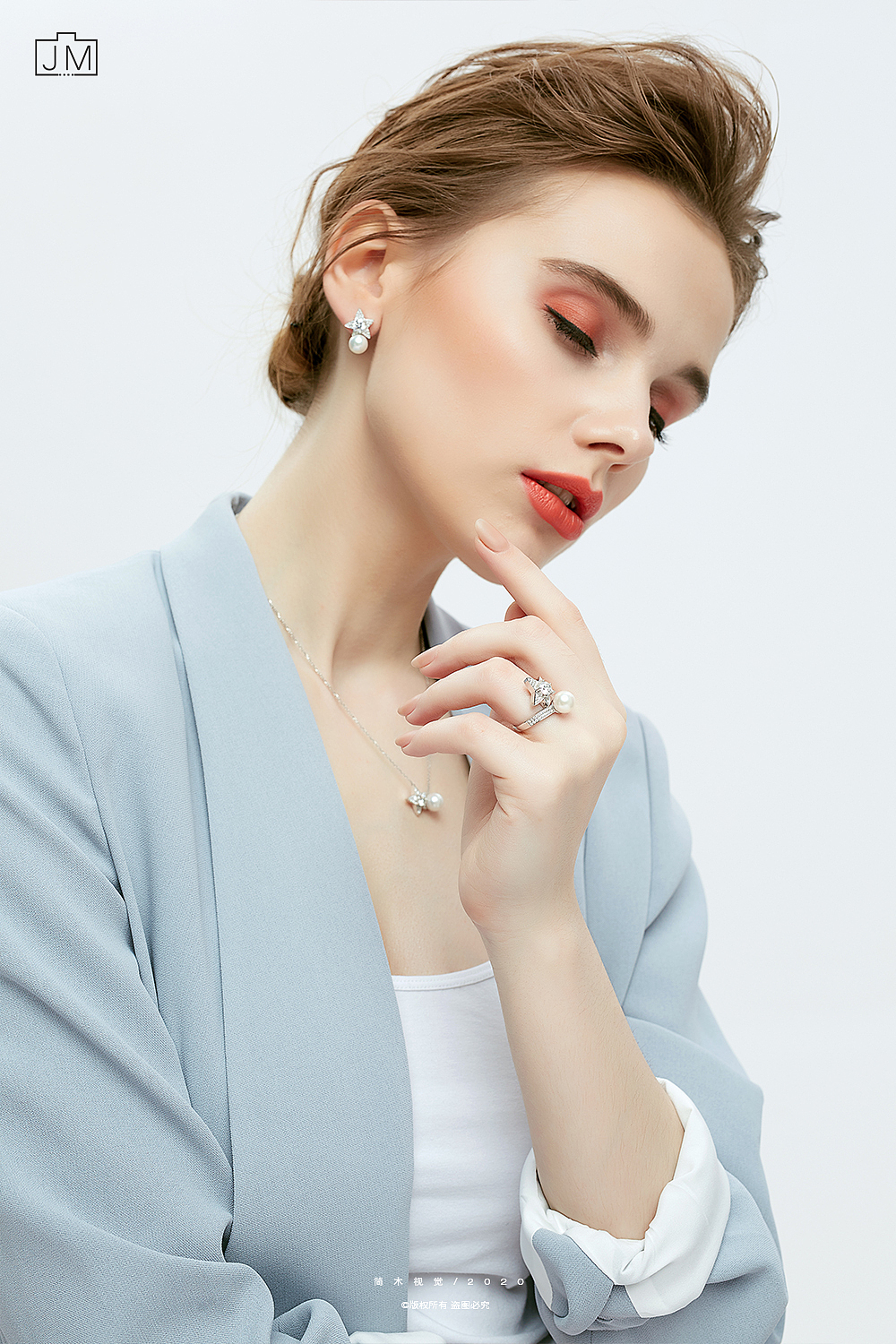 珠宝首饰平面摄影丨简木视觉 × 项链耳钉手链戒指 人像（图ZMjIyMTc3MzIw） - 产品摄影 - 站酷设计师简木视觉原创素材 - 站酷ZCOOL