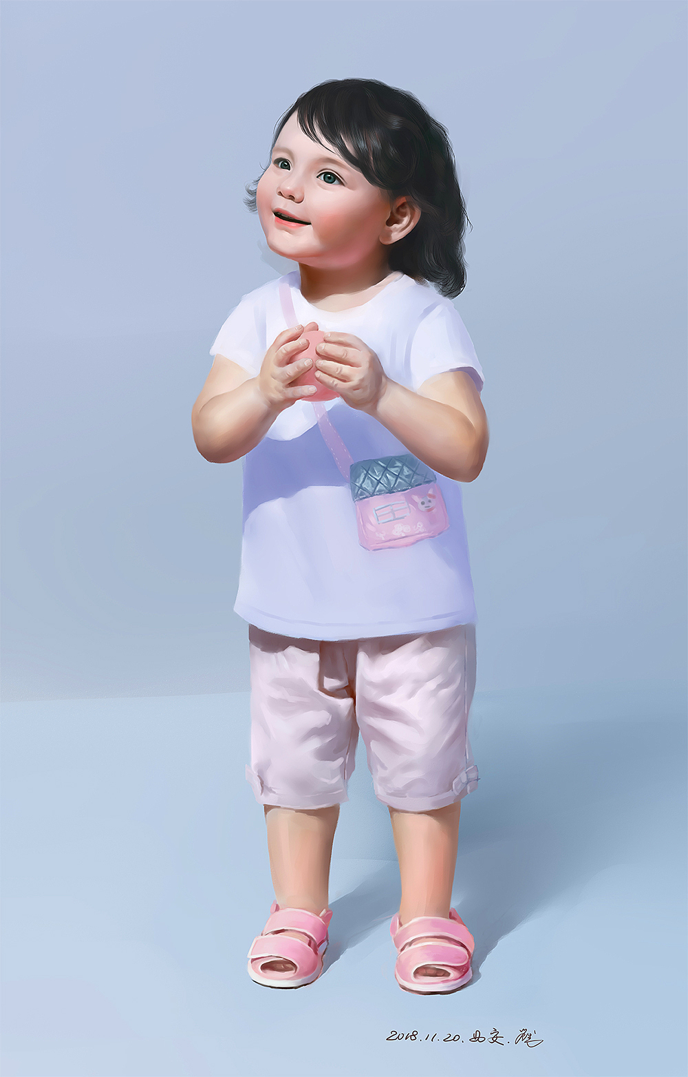 小女孩手绘—向往的眼神（图ZMTM1ODMzNzQ0） - 创作习作 - 站酷设计师喜欢画画而已原创素材 - 站酷ZCOOL