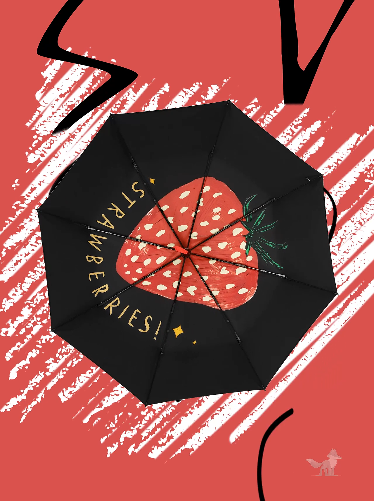 蕉下三折草莓伞