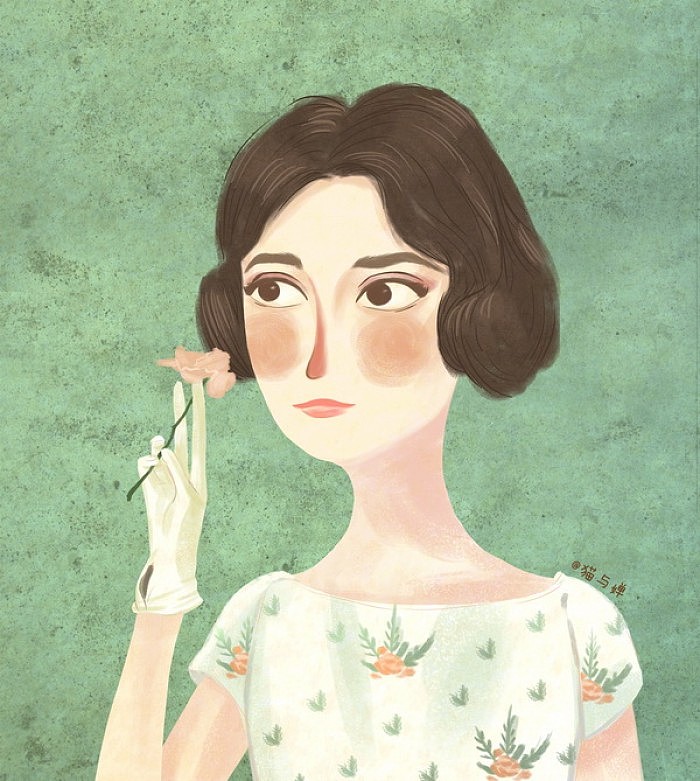 奥黛丽赫本的头像插画