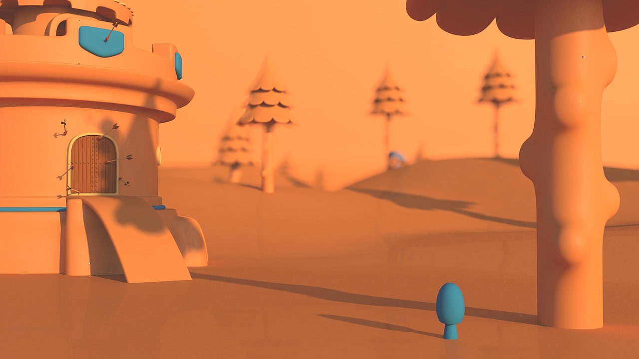 c4d 卡通城堡场景
