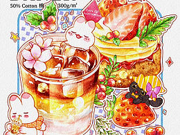 水彩甜品飲品