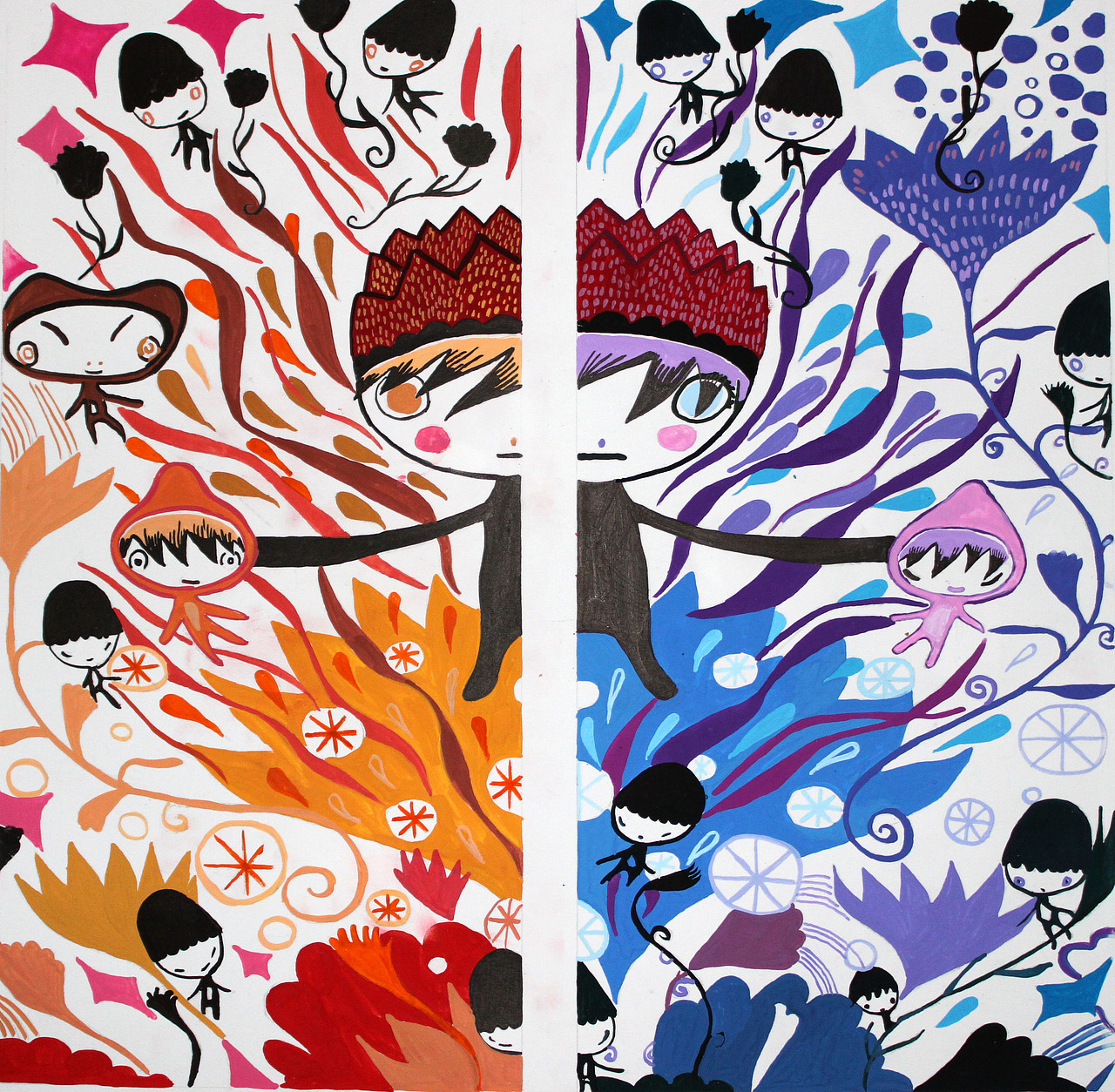 色彩构成,冷暖对比.