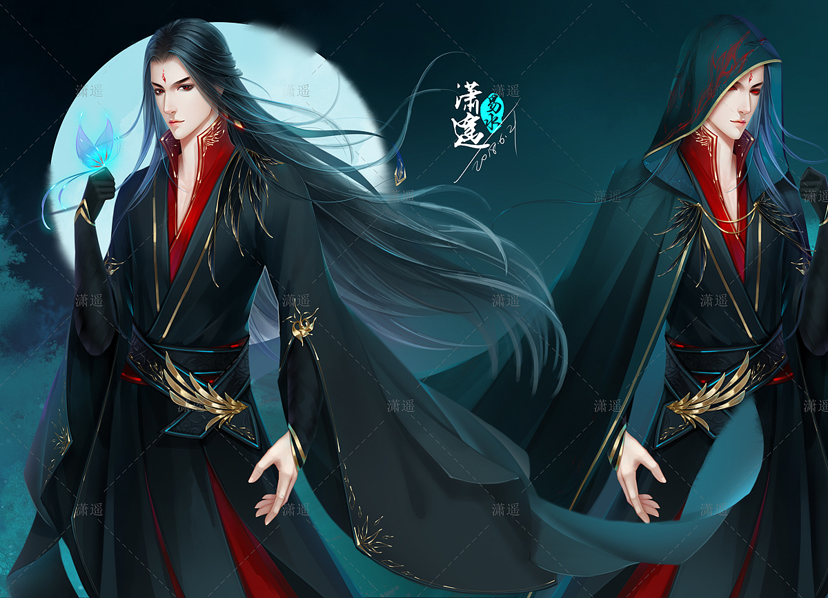 已完售 一套古风美男立绘人设（图ZMTQxMDc0OTA0） - 商业插画 - 站酷设计师易水潇遥原创素材 - 站酷ZCOOL