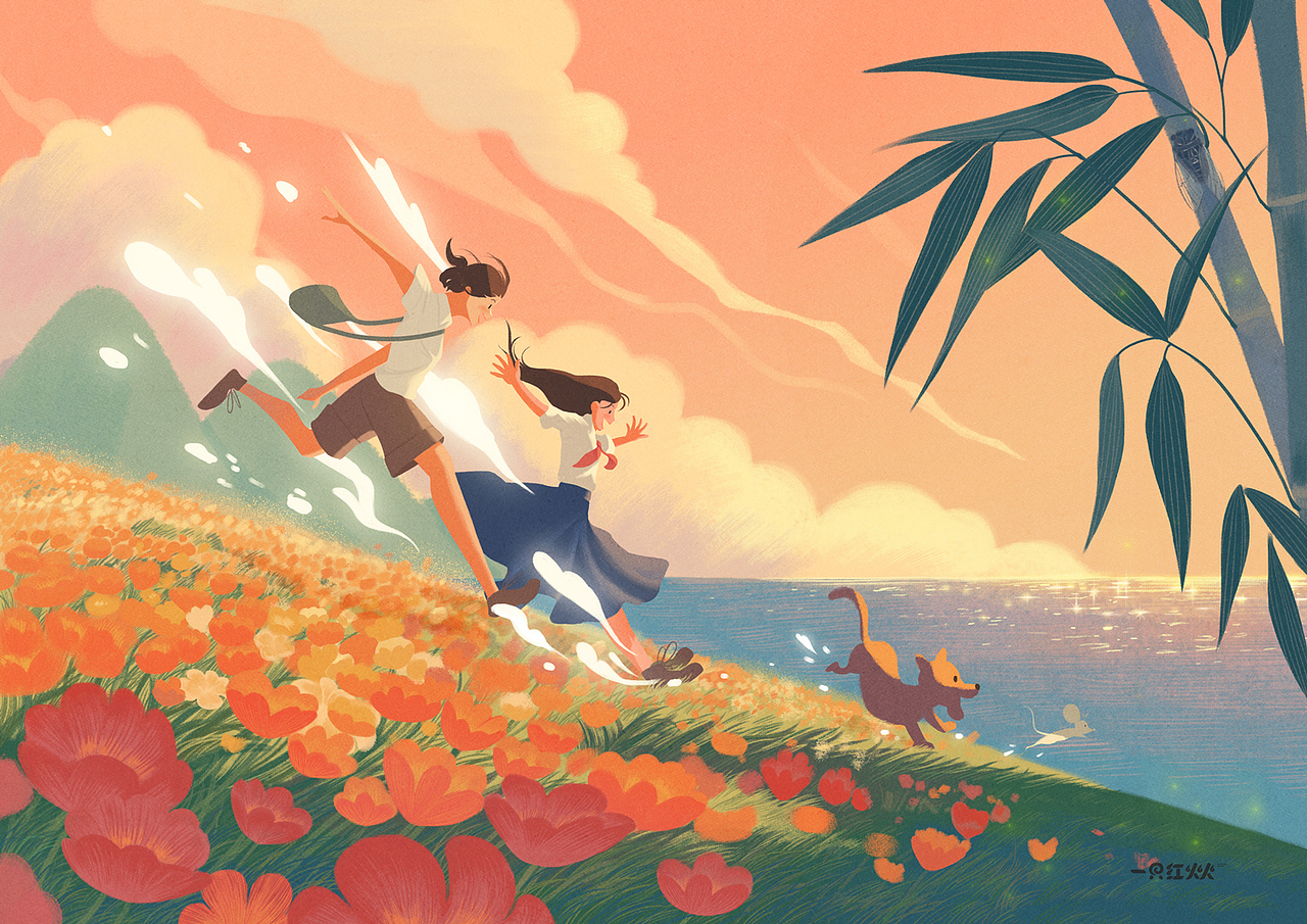 《女孩与花》系列（图ZMjU3NzY2Nzg4） - 创作习作 - 站酷设计师一只红火火原创素材 - 站酷ZCOOL