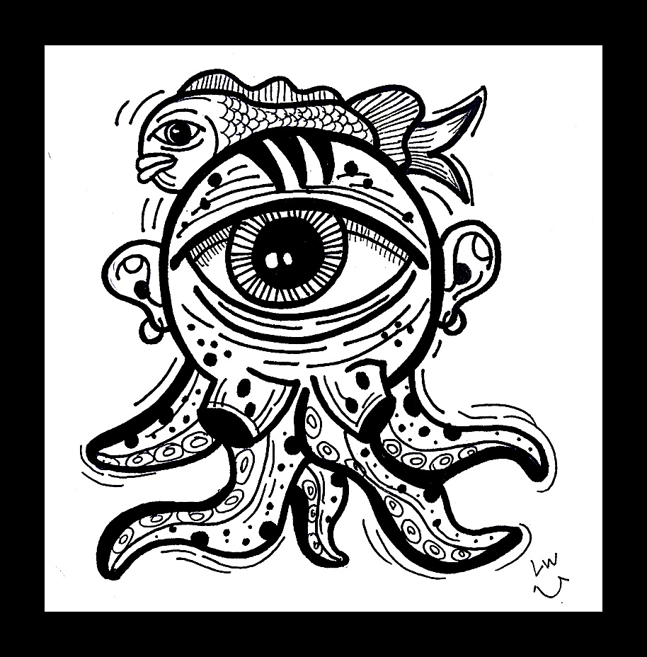 手绘-线条-怪物|插画|商业插画|敌敌薇 - 原创作品 - 站酷 (zcool)