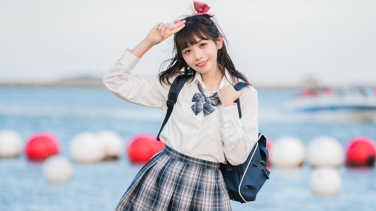 分享一组日系jk小清新甜美美女