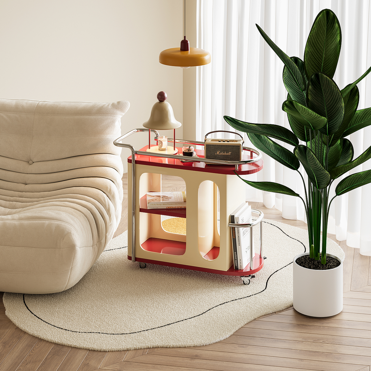 撞色边几小推车（图ZMzUxODc5MzA4） - 生活用品 - 站酷设计师谷及家居原创素材 - 站酷ZCOOL