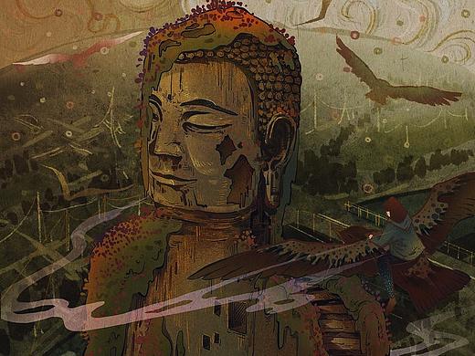 乐山大佛（个人主页-ZNTQzNzU2MDA=） - 艺术插画 - 站酷设计师关山清原创素材 - 站酷ZCOOL