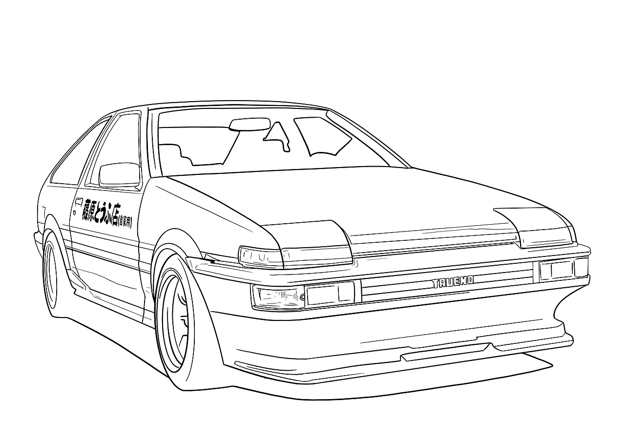 汽车手绘 ae86 头文字d_拿画笔的ape-站酷zcool
