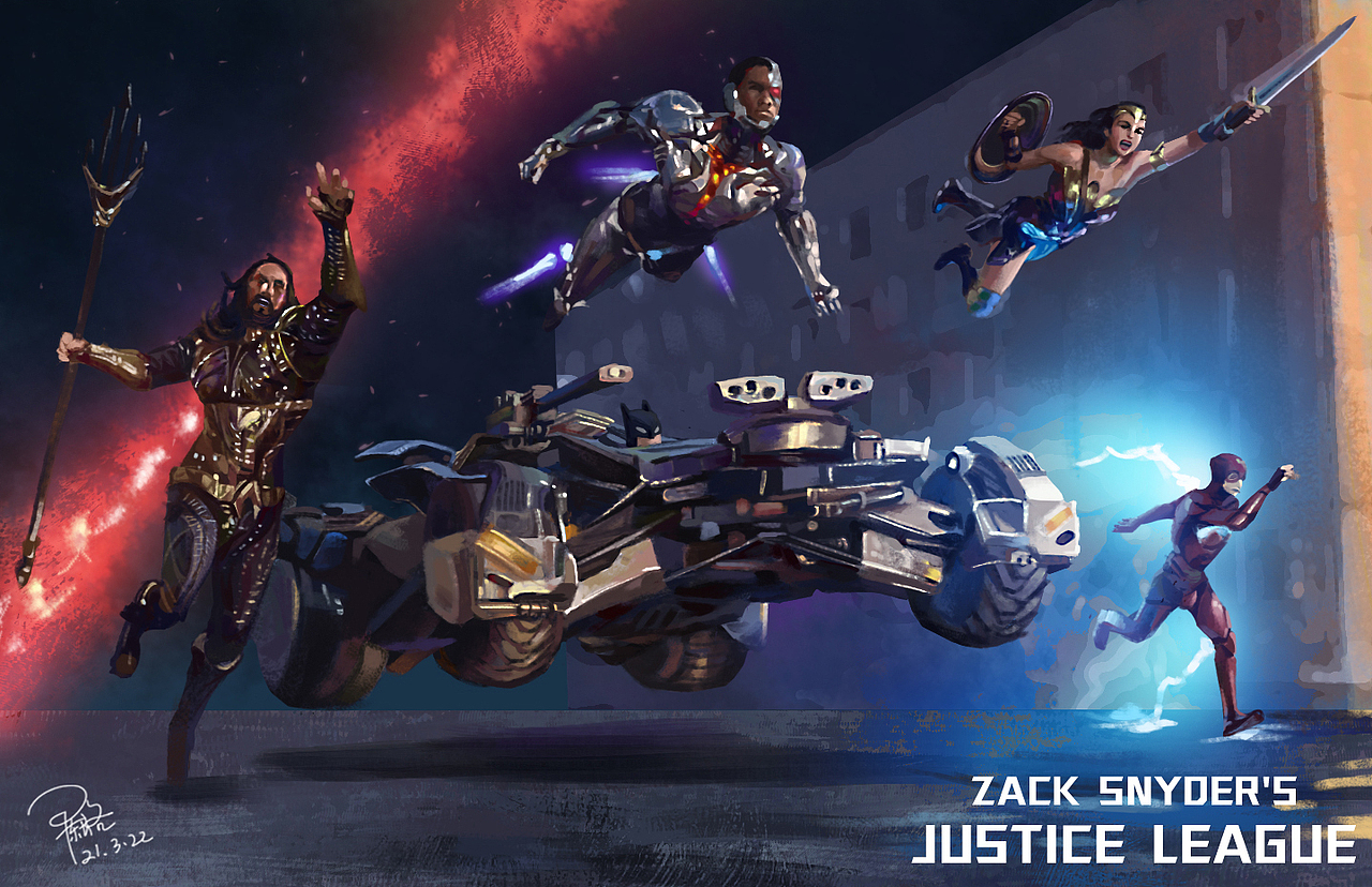 扎克施耐德·正义联盟·同人剧照~|插画|游戏原画|陈英俊stan_临摹