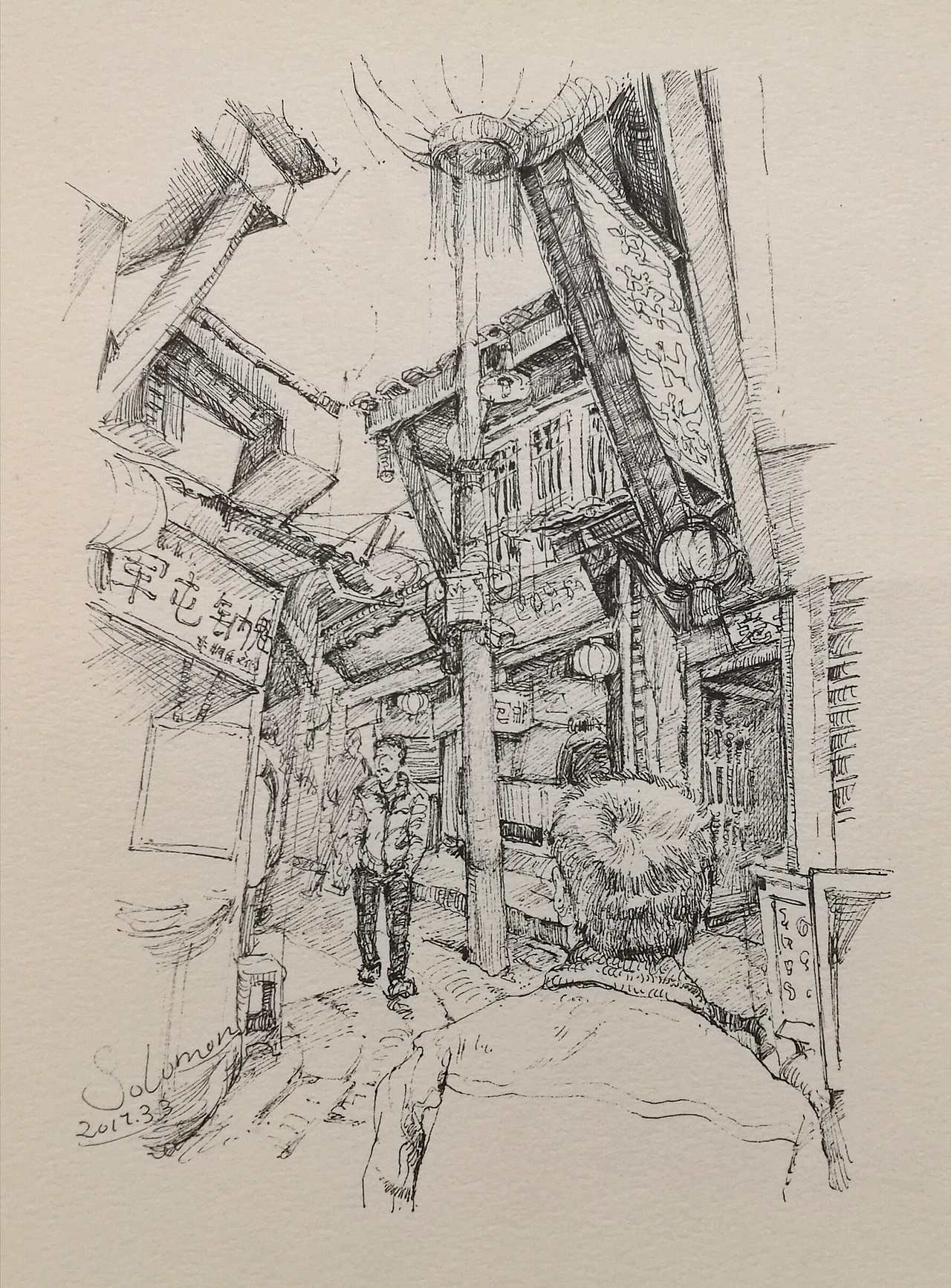 手绘风景 钢笔画 风景速写 手绘（图ZNzI5MDkzNjQ=） - 绘画 - 站酷设计师千山万壑原创素材 - 站酷ZCOOL